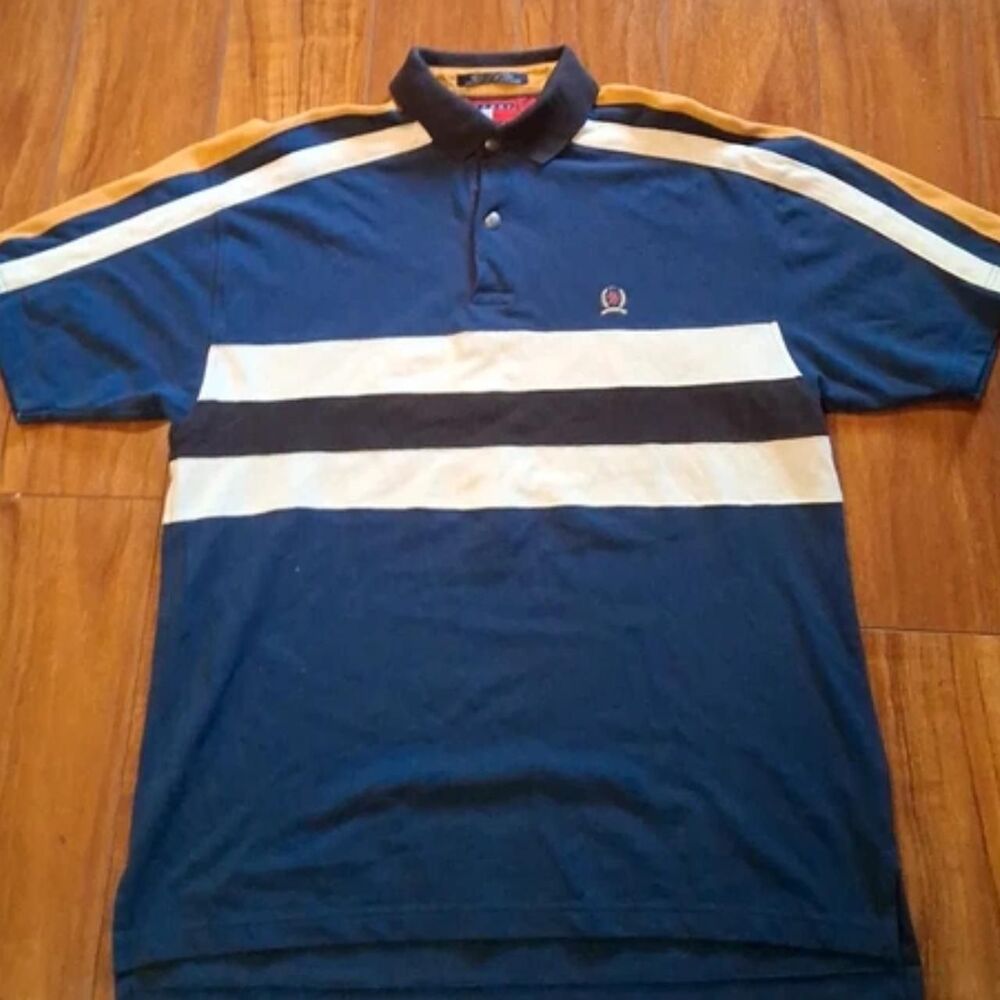 Tommy-hilfiger Men's Blue and Green Polo-shirts
